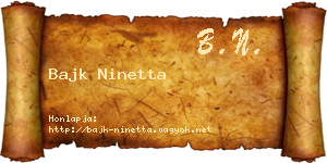 Bajk Ninetta névjegykártya